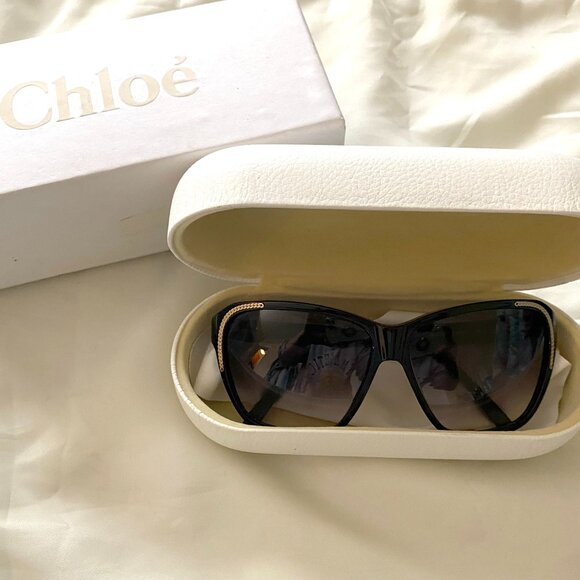 Chloe ladies CL2209 Sunglasses with original packaging, frame black, lens gray main image 6